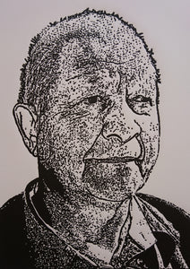 Garruu uncle Aboriginal Art by Mawu-gi Artist Printmaker Painter Brent Emerson Gamilaraay Kamilaroi Linoleum Print