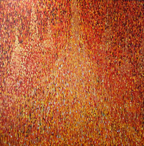 Wii Fire Aboriginal Art by Mawu-gi Artist Printmaker Painter Brent Emerson Gamilaraay Kamilaroi Acrylic Painting stippling